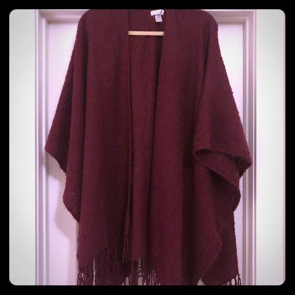 Burgundy Shrug/Poncho - Picture 1 of 2